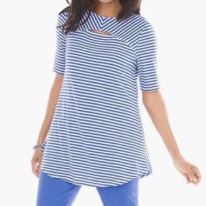 Chicos Isla Capri Peek-A-Boo Cutout Top Size 2